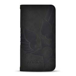 MD754261 [iPhone 15 用 AVIREX 手帳スタンプロゴスエード ブラック]