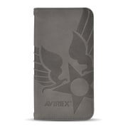 MD754293 [iPhone 15 Pro 用 AVIREX 手帳スタンプロゴスエード グレー]