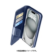 BOOKAG2IPH15B [Book Agenda iPhone 15 用 レザー調手帳型スタンドケース ブルー]