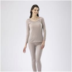 C2JAA82147 [BTアンダー中厚手イRネックW グレージュ LL （WOMEN’S）]