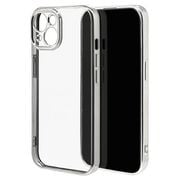 7594IP361TP [iPhone 15用 ケース カバー TPU 極限保護 精密設計 クリア 透明 メタルフレーム シルバー]