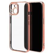 7595IP361TP [iPhone 15用 ケース カバー TPU 極限保護 精密設計 クリア 透明 メタルフレーム ピンクゴールド]