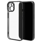 7597IP361TP [iPhone 15用 ケース カバー TPU 極限保護 精密設計 クリア 透明 メタルフレーム ブラック]
