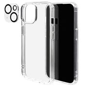 7621IP361HB [iPhone 15用 ケース カバー ハイブリッド TPU+PC 耐衝撃吸収 クリア 透明 カメラレンズガラス付き]