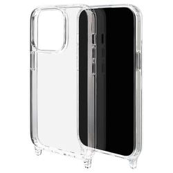 7673IP361PHB [iPhone 15 Pro用 ケース カバー ハイブリッドケース 黄変しにくい TPU×PC ショルダーストラップホール付き 透明 クリア]