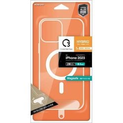 C2IP32HAMSTCL [iPhone 15用 Crystal Clear Case ハイブリッドケース RHINO TPU×アクリル 5H 衝撃吸収 MIL規格準拠 Magsafe対応 CL ストラップシート付き]