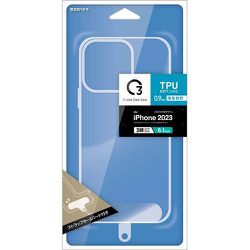 C2IP33TPSSTCL [iPhone 15 Pro用 Crystal Clear Case 薄型TPUケース 0.9mm CL ストラップシート付き]