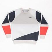 CL5QTJ53 95 XXL [ゴルフウェア メンズ 配色クルーネックニット XXLサイズ ミディアムグレー]