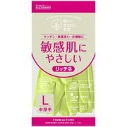 9706 [敏感肌にやさしい 脱タンパク天然ゴム手袋 リッチネ 中厚手 中指長さ8cm×手のひら周り22.1cm×全長33cm L グリーン]