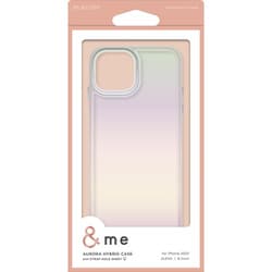 PM-A23AHVCACR [iPhone 15 用 ケース ハイブリッド カバー 衝撃吸収 カメラレンズ保護設計 ワイヤレス充電可 ストラップホール付 オーロラ ストラップホールシート付 &me クリア]
