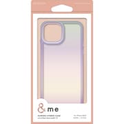 PM-A23AHVCAPU [iPhone 15 用 ケース ハイブリッド カバー 衝撃吸収 カメラレンズ保護設計 ワイヤレス充電可 ストラップホール付 オーロラ ストラップホールシート付 &me ラベンダー]