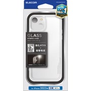 PM-A23AHVCG1CR [iPhone 15 用 ケース ハイブリッド カバー 衝撃吸収 カメラレンズ保護設計 ワイヤレス充電可 ストラップホール付 背面ガラスクリア 硬度9H クリア]
