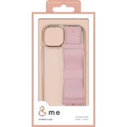 PM-A23AHVHB02 [iPhone 15 用 ケース ハイブリッド カバー 衝撃吸収 カメラレンズ保護設計 ハンドバンド付 ストラップホールシート付 ＆me クリア×リボンバンド]