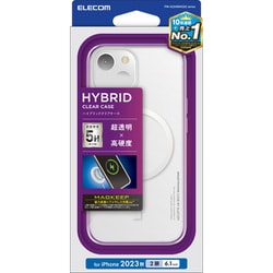 PM-A23AMAG02WH [iPhone 15 用 ケース ハイブリッド カバー 衝撃吸収 カメラレンズ保護設計 MagSafe 磁力吸着ワイヤレス充電対応 硬度5H ホワイト]