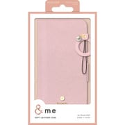 PM-A23APLFJM2PN [iPhone 15 用 ケース レザー カバー 手帳型 マグネット フラップ 衝撃吸収 ワイヤレス充電可 フィンガーストラップ付 スタンド機能付 ミラー付 カードケース機能付 &me ピンク]