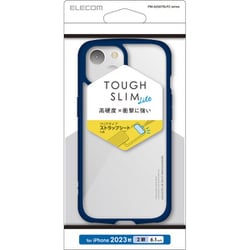 PM-A23ATSLFCNV [iPhone 15 用 ケース ハイブリッド カバー 衝撃吸収 軽量 薄型 カメラ周り保護 ワイヤレス充電可 ストラップホール付 ストラップホールシート付 TOUGH SLIM LITE ネイビー]