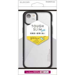 PM-A23BTSLFCBK [iPhone 15 Plus 用 ケース ハイブリッド カバー 衝撃吸収 軽量 薄型 カメラ周り保護 ワイヤレス充電可 ストラップホール付 ストラップホールシート付 TOUGH SLIM LITE ブラック]