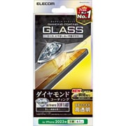 PM-A23CFLGDC [iPhone 15 Pro ガラスフィルム 高透明 強化ガラス ダイヤモンドコート 表面硬度10H超 指紋防止 傷に強い 飛散防止 貼り付けツール付 気泡防止]