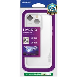 PM-A23CHVCKCR [iPhone 15 Pro 用 ケース ハイブリッド カバー 衝撃吸収 カメラレンズ保護設計 ワイヤレス充電可 ストラップホール付 硬度5H クリア]