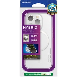 PM-A23CMAG02WH [iPhone 15 Pro 用 ケース ハイブリッド カバー 衝撃吸収 カメラレンズ保護設計 MagSafe 磁力吸着ワイヤレス充電対応 硬度5H ホワイト]