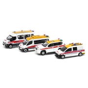 ATBS024 Bs22 空港警察 4台セット（ATC64225 ATC65350 ATC65351 ATC64832） [ダイキャストミニカー]