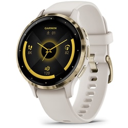 Venu 3S （ヴェニュー 3S） Ivory / Cream Gold（アイボリー / クリームゴールド） 41mm シリコンバンド GPSスマートウォッチ 心電図（ECG）アプリ Suica対応 010-02785-44
