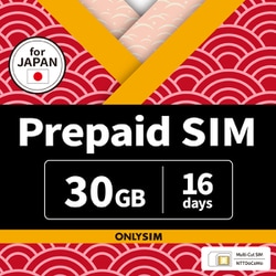 プリペイドデータ SIMカード 30GB 16日 BJPY SIM 30GB 16
