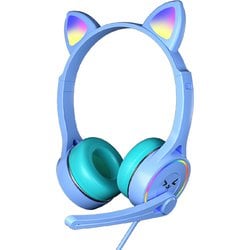 LED猫耳ヘッドホン サックス HH-787