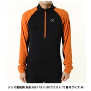 ラン ソフト ジップ マグリア RUN SOFT ZIP MAGLIA MMZR88X 9066 ブラック/ダークオレンジ Lサイズ [アウトドア フリース メンズ]