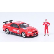 IN64-R34-XMAS22 1/64 日産 スカイライン GT-R R34 X'MAS 22 Special Edtion サンタクロースフィギュア付 [ダイキャストミニカー]