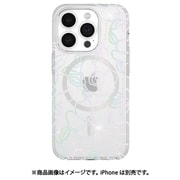 iPhone 15 Pro Max用 ケース KSNY Protective Hardshell MagSafe対応 - Modern Floral Glitter Silver KS052638