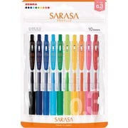 ジェルボールペン SARASA CLIP(サラサクリップ) 0.3mm ノック式 10色セット JJH15-10C-N
