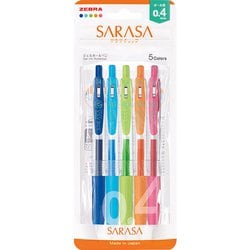 ジェルボールペン SARASA CLIP（サラサクリップ） 0.4mm ノック式 5色セット JJS15-5C-N