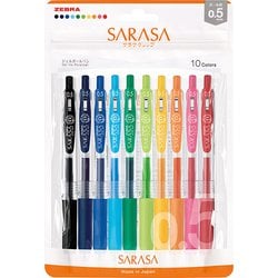 ジェルボールペン SARASA CLIP（サラサクリップ） 0.5mm ノック式 10色セット JJ15-10C-N