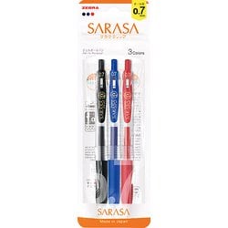 ジェルボールペン SARASA CLIP（サラサクリップ） 0.7mm ノック式 3色セット JJB15-3C-N