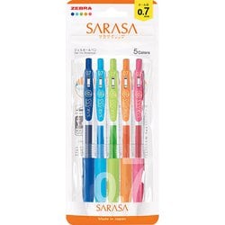 ジェルボールペン SARASA CLIP（サラサクリップ） 0.7mm ノック式 5色セット JJB15-5C-N