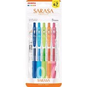 ジェルボールペン SARASA CLIP(サラサクリップ) 0.7mm ノック式 5色セット JJB15-5C-N
