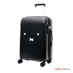 スーツケース miffy（ミッフィー） 拡張タイプ 旅行日数目安：3～5泊 55L/拡張時60L TSAロック搭載 機内持ち込み可 フェイス ブラック/シルバー HAP2249-57 B129