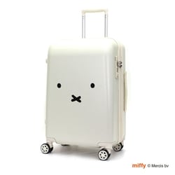スーツケース miffy（ミッフィー） 拡張タイプ 旅行日数目安：3～5泊 55L/拡張時60L TSAロック搭載 機内持ち込み可 フェイス ホワイト/シルバー HAP2249-57 B130