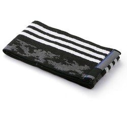 06-1345150BK [adidas マーブルライン 12cm×90cm ポケット付きマフラータオル ブラック]