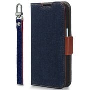 CR_IONCSDNNJ_ID [iPhone 15 対応 ケース 手帳型/カード 収納/ストラップ/スタンド 機能 付 デニム スマホケース NU JEANS インディゴ]