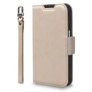 CR_IOPCSPLNU_BG [iPhone 15 Pro 対応 ケース 手帳型/カード 収納/ストラップ/スタンド 機能 付 レザー スマホケース NU ベージュ×グレー]