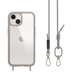ME_IONCSPTRP_GY [iPhone 15 対応 ケース 斜めがけ 首掛け 肩掛け スマホショルダー ストラップ 付/耐衝撃 米軍 MIL規格 クリア 耐衝撃ケース ROAM＋ グレー]