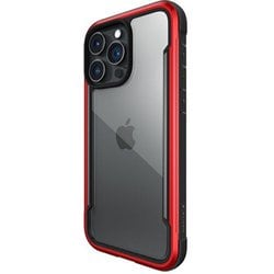RT_IOPCSAPSH_RD [iPhone 15 Pro 対応 ケース 耐衝撃 米軍MIL規格 クリア スマホケース 衝撃吸収 傷 保護 薄型 アルミ フレーム クリアケース Shield レッド]
