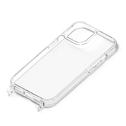 PG-23APT06CL [iPhone 15 用 ショルダーストラップホール付クリアハイブリッドケース クリア]