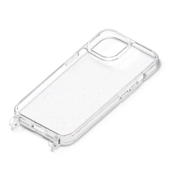 PG-23APT08LM [iPhone 15 用 ショルダーストラップホール付クリアハイブリッドケース ラメ]
