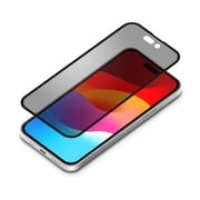 PG-23AGLF05MB [iPhone 15 用 ガイドフレーム付 液晶全面保護ガラス 角割れ防止PETフレーム 覗き見防止]