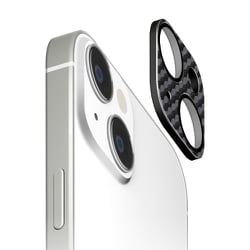 PG-23ACLG22BK [iPhone 15/iPhone 15 Plus用 カメラフルプロテクター PVCレザー/カーボン調ブラック]