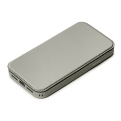 PG-23BGF04GY [iPhone 15 Pro用 ガラスフリップケース グレー]