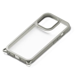 PG-23BPT03GY [iPhone 15 Pro用 クリアタフケース グレー]
